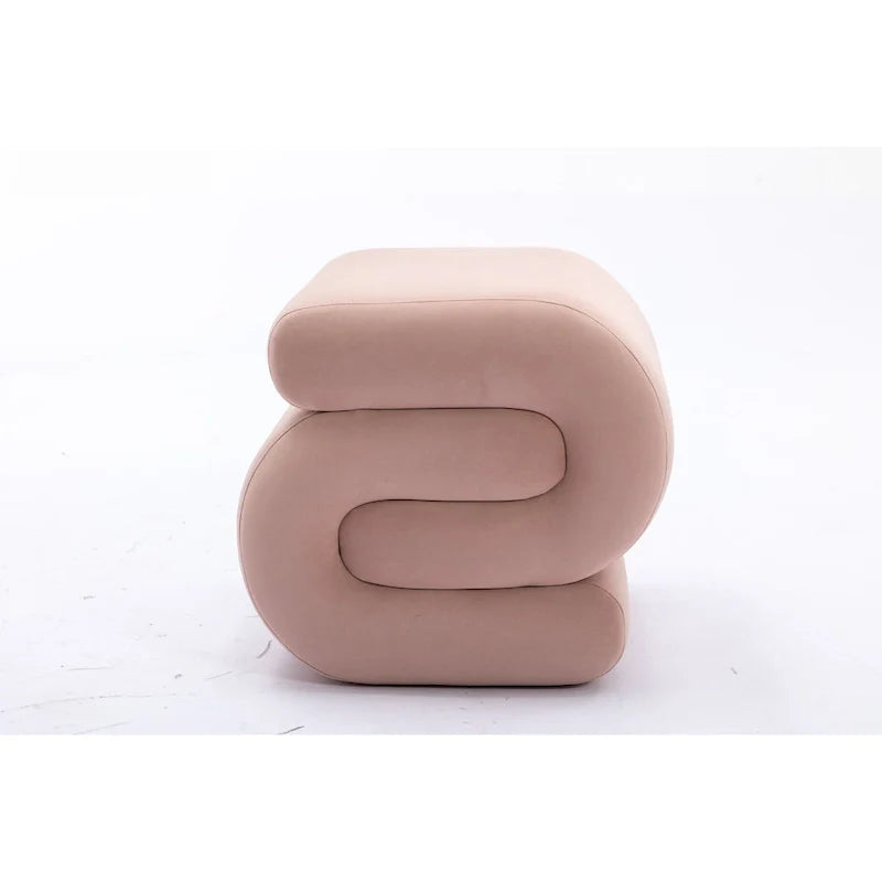 Contemporary S-Shape Ottoman Makeup Stool and Footrest for Living Room and Bedroom 26
