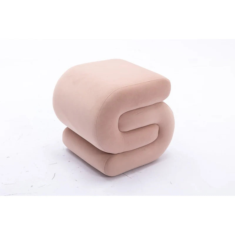 Contemporary S-Shape Ottoman Makeup Stool and Footrest for Living Room and Bedroom 27