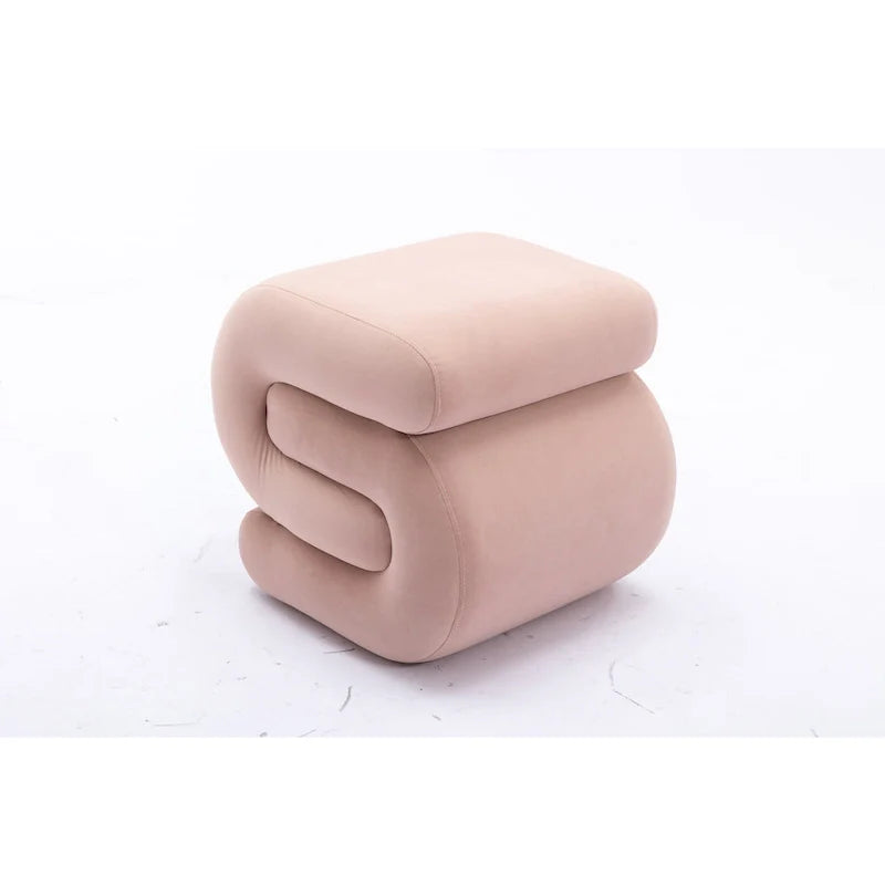 Contemporary S-Shape Ottoman Makeup Stool and Footrest for Living Room and Bedroom 28