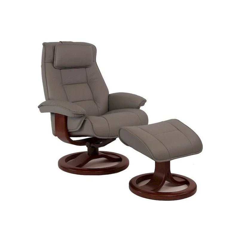 Fjords Mustang Leather Reclining Chair with Ottoman 2