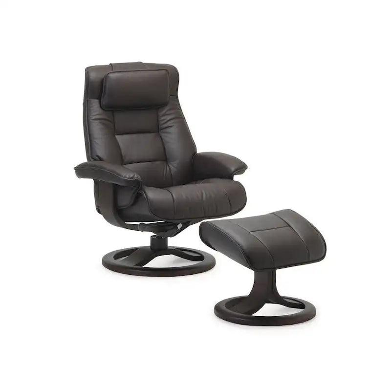 Fjords Mustang Leather Reclining Chair with Ottoman 3