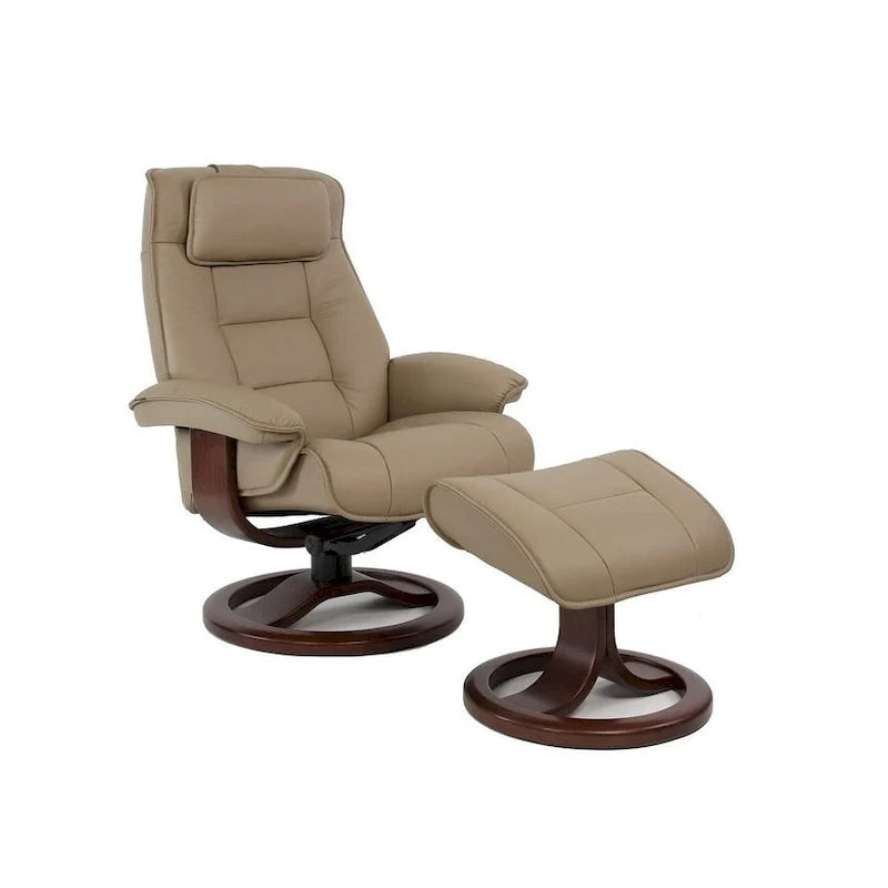 Fjords Mustang Leather Reclining Chair with Ottoman 4