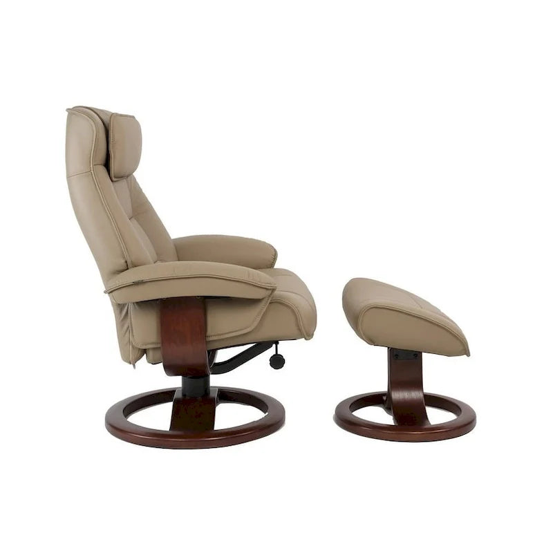 Fjords Mustang Leather Reclining Chair with Ottoman 7