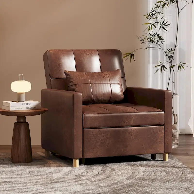 AECOJOY 3-in-1 Convertible Sleeper Sofa Chair with Pillow and Adjustable Backrest 43