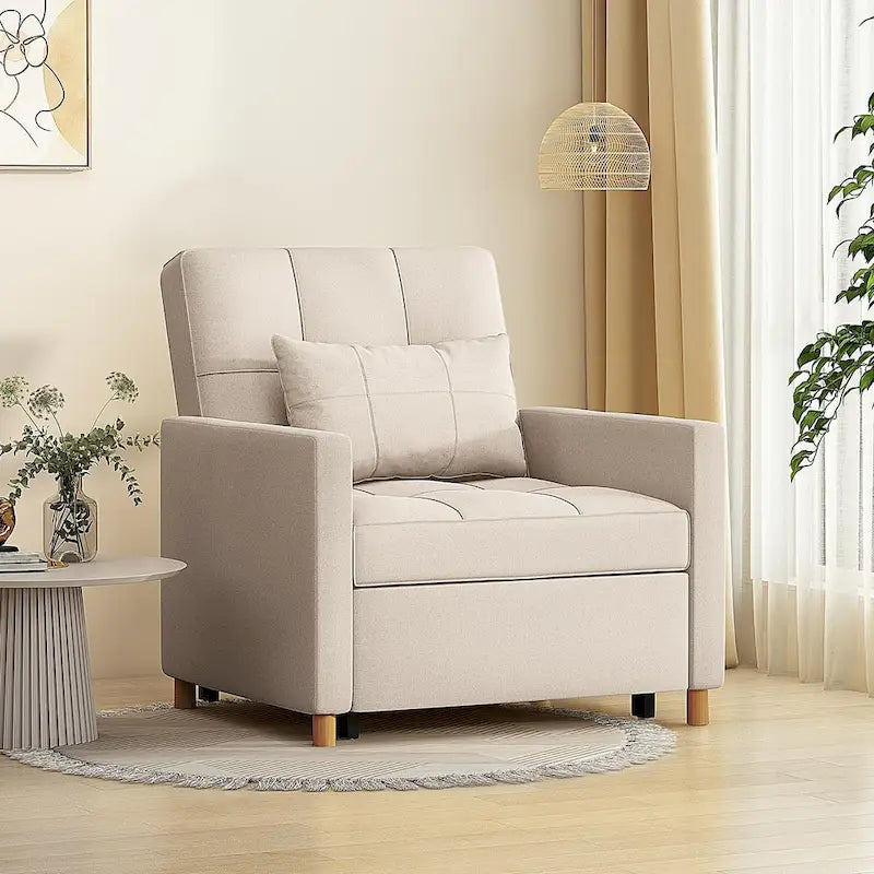 AECOJOY 3-in-1 Convertible Sleeper Sofa Chair with Pillow and Adjustable Backrest 1