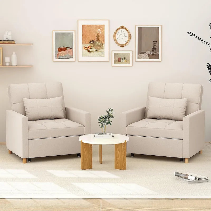 AECOJOY 3-in-1 Convertible Sleeper Sofa Chair with Pillow and Adjustable Backrest 3