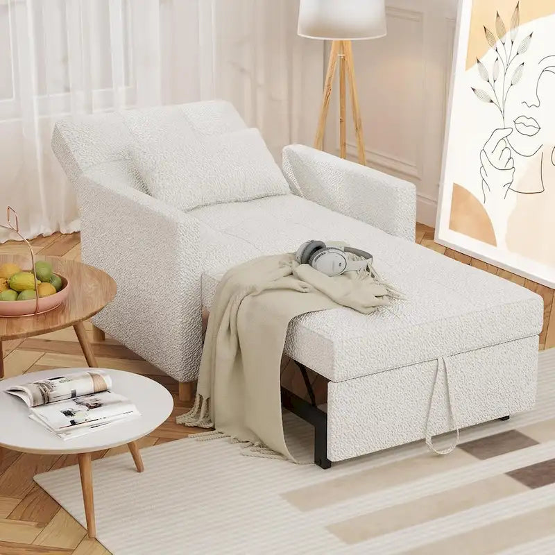 AECOJOY 3-in-1 Convertible Sleeper Sofa Chair with Pillow and Adjustable Backrest 7