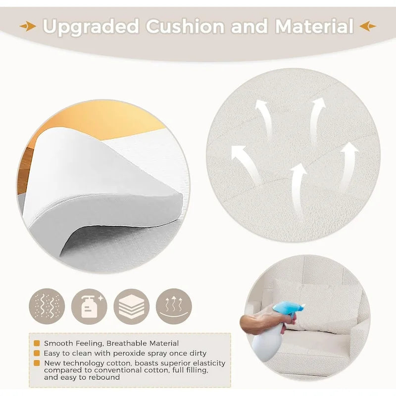 AECOJOY 3-in-1 Convertible Sleeper Sofa Chair with Pillow and Adjustable Backrest 10