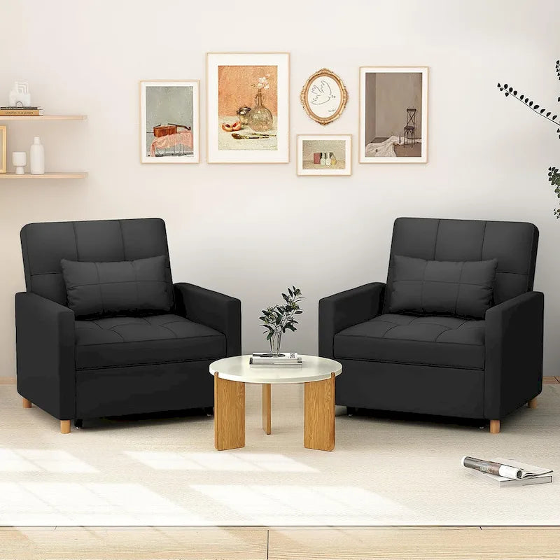 AECOJOY 3-in-1 Convertible Sleeper Sofa Chair with Pillow and Adjustable Backrest 28