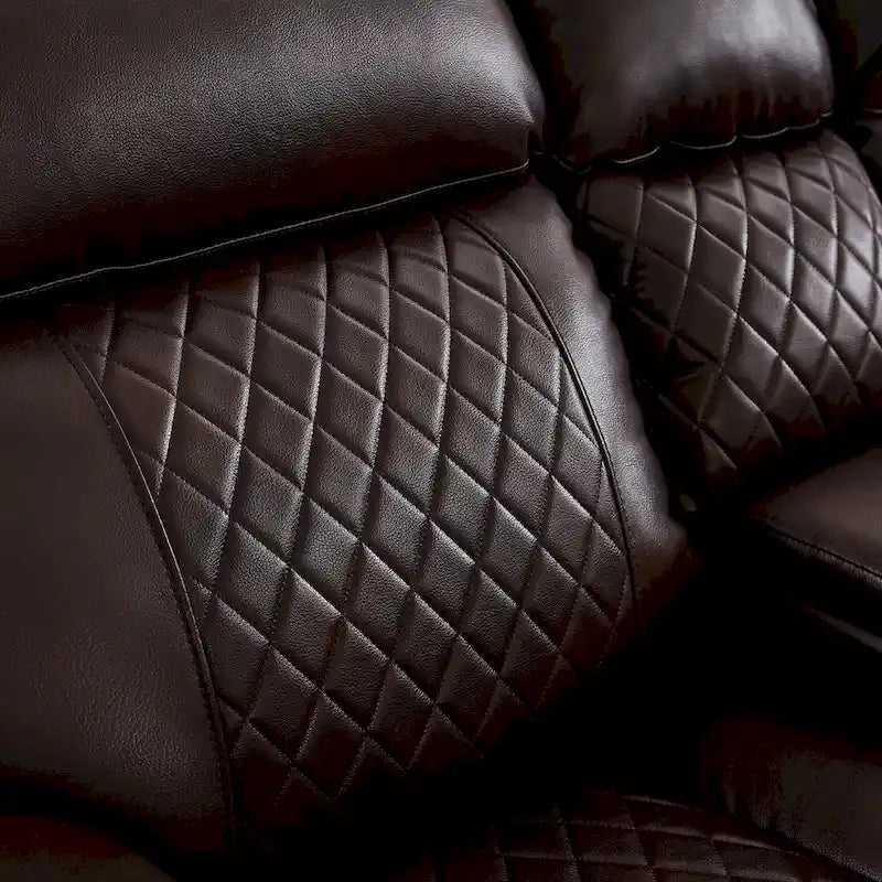 Mid-Century Modern Faux Leather Reclining Sectional Sofa 8