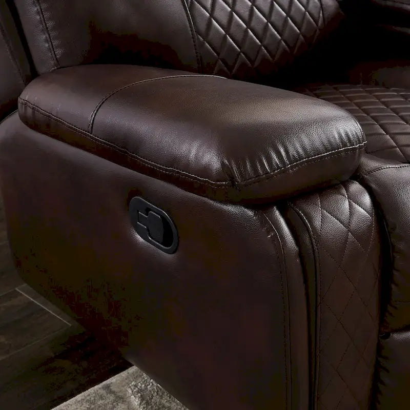 Mid-Century Modern Faux Leather Reclining Sectional Sofa 13