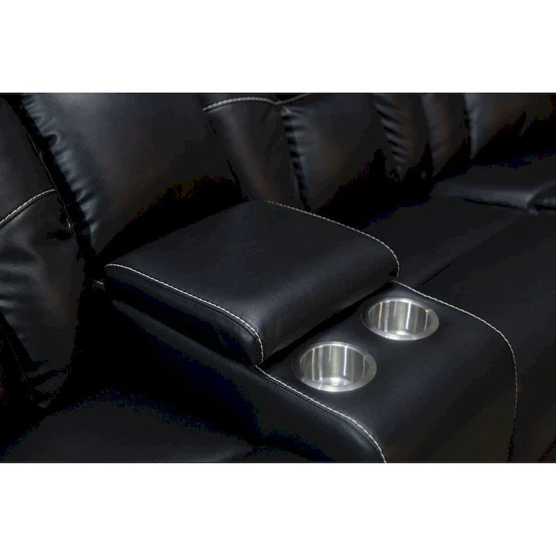 Mid-Century Modern Faux Leather Reclining Sectional Sofa 24