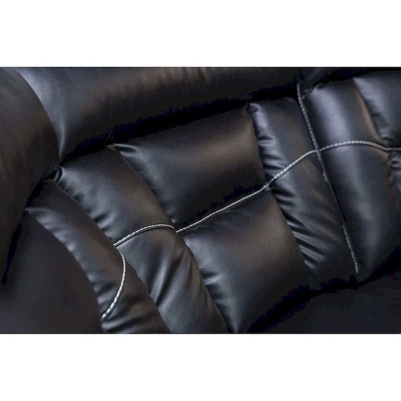 Mid-Century Modern Faux Leather Reclining Sectional Sofa 27