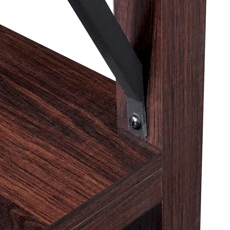 Ledel Rustic Farmhouse Accent End Table with Storage Shelf 5