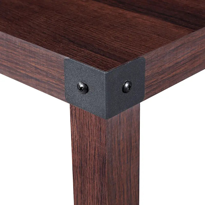 Ledel Rustic Farmhouse Accent End Table with Storage Shelf 6