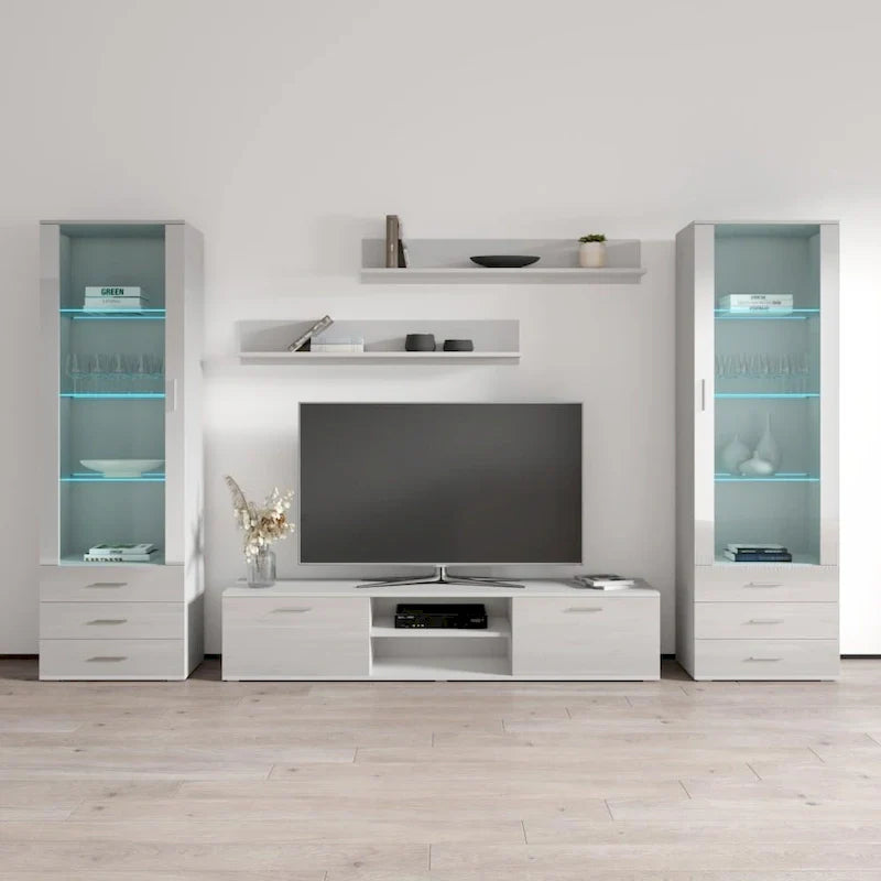 Soho 4 Contemporary Wall Unit Entertainment Center 14