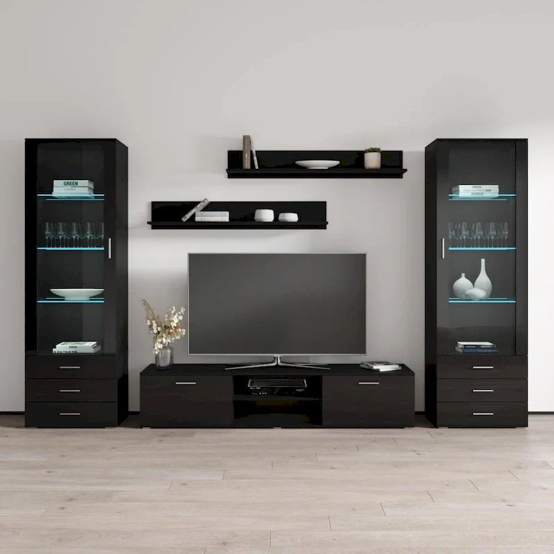 Soho 4 Contemporary Wall Unit Entertainment Center 15