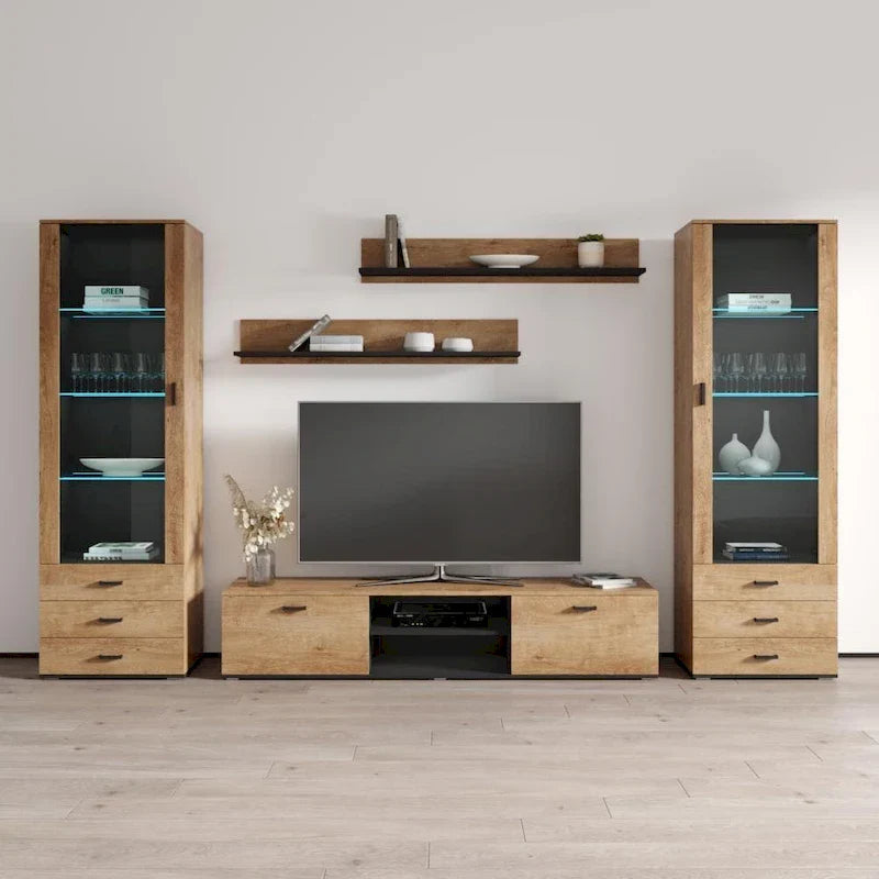 Soho 4 Contemporary Wall Unit Entertainment Center 16