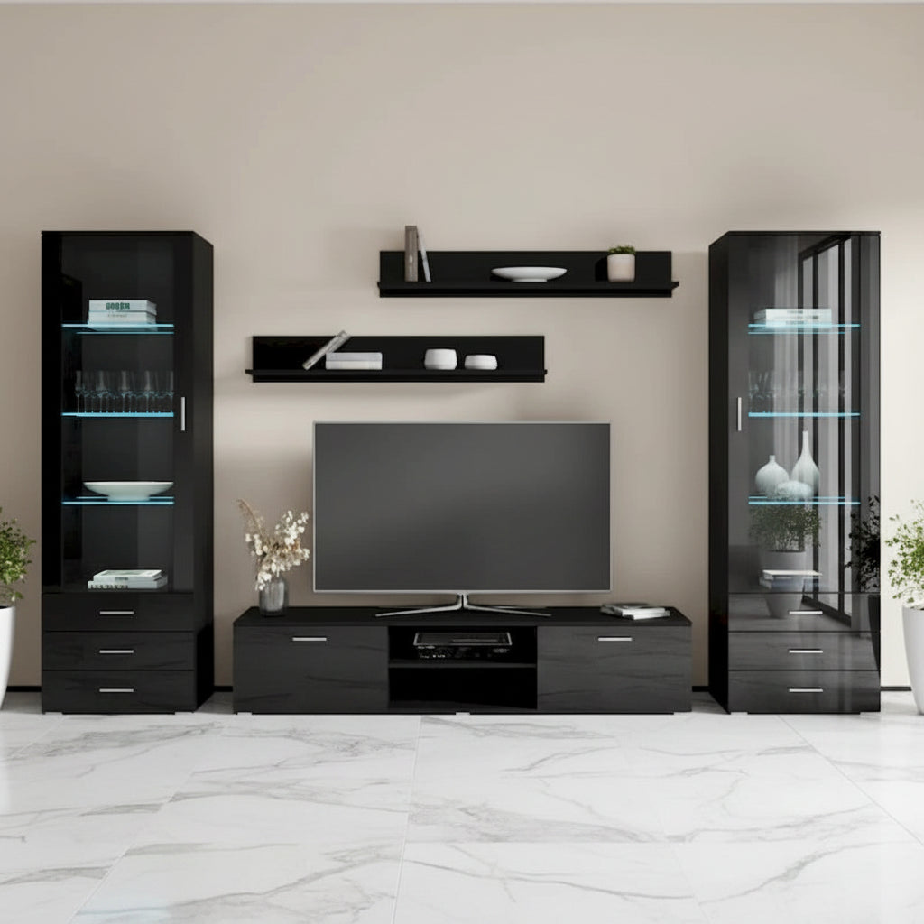 Soho 4 Contemporary Wall Unit Entertainment Center 1