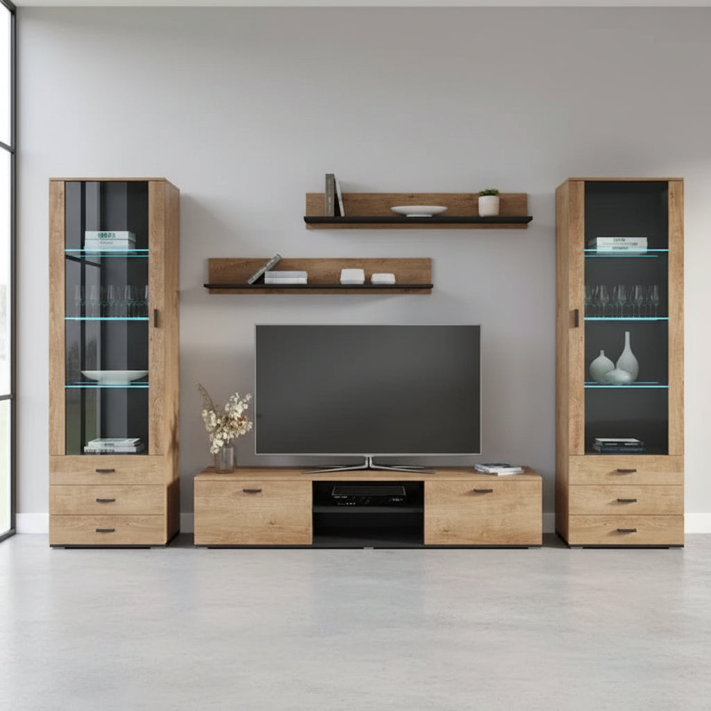 Soho 4 Contemporary Wall Unit Entertainment Center 2