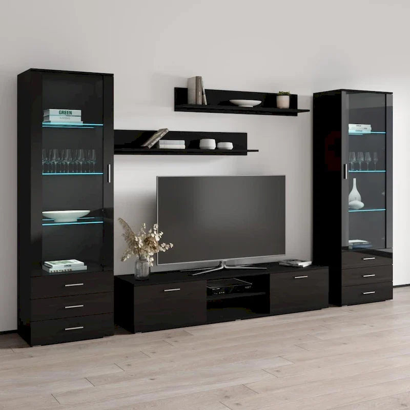 Soho 4 Contemporary Wall Unit Entertainment Center 4