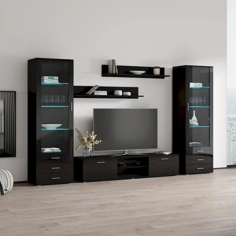 Soho 4 Contemporary Wall Unit Entertainment Center 5