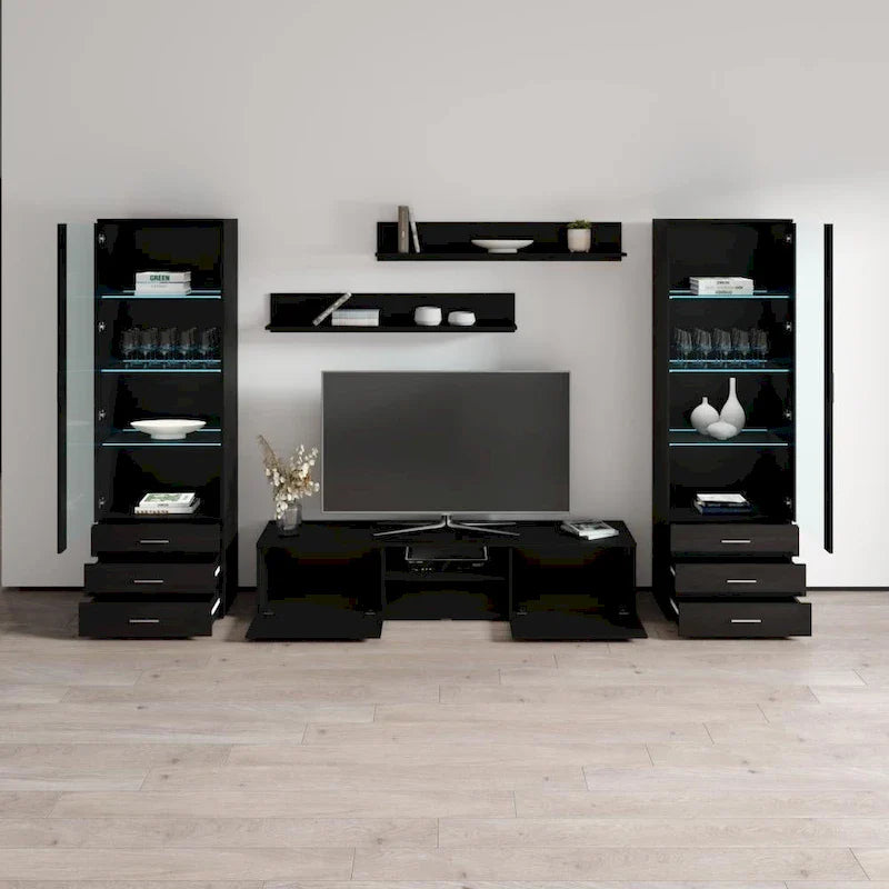 Soho 4 Contemporary Wall Unit Entertainment Center 6
