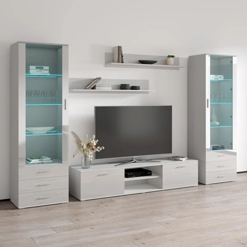 Soho 4 Contemporary Wall Unit Entertainment Center 8
