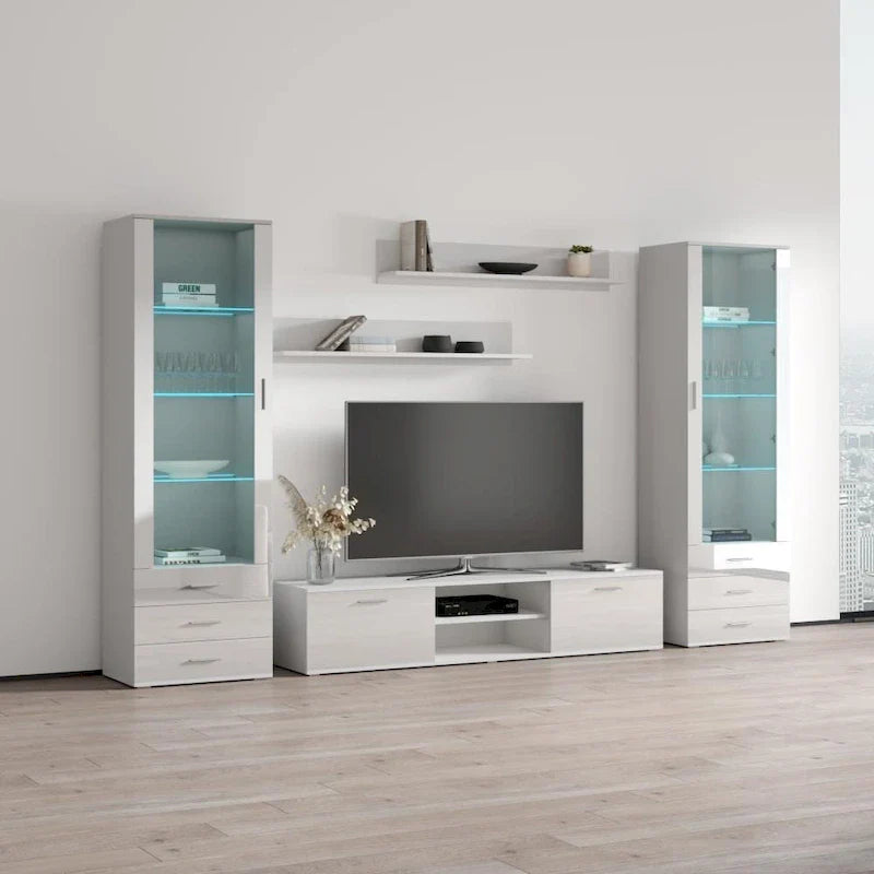 Soho 4 Contemporary Wall Unit Entertainment Center 9