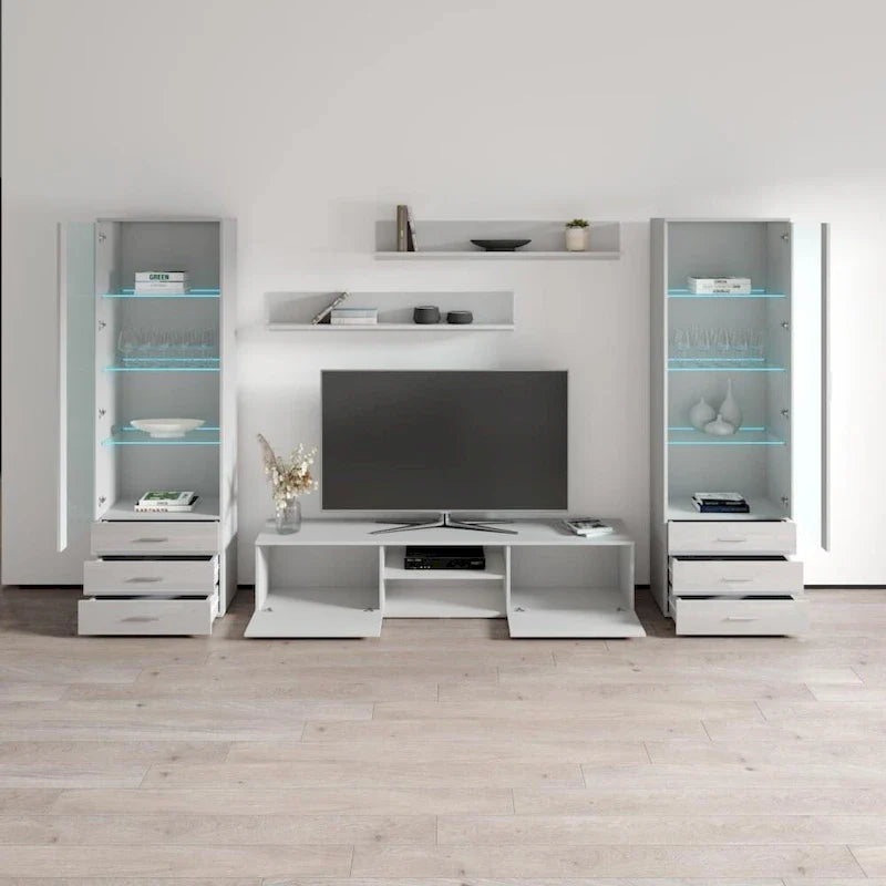 Soho 4 Contemporary Wall Unit Entertainment Center 10