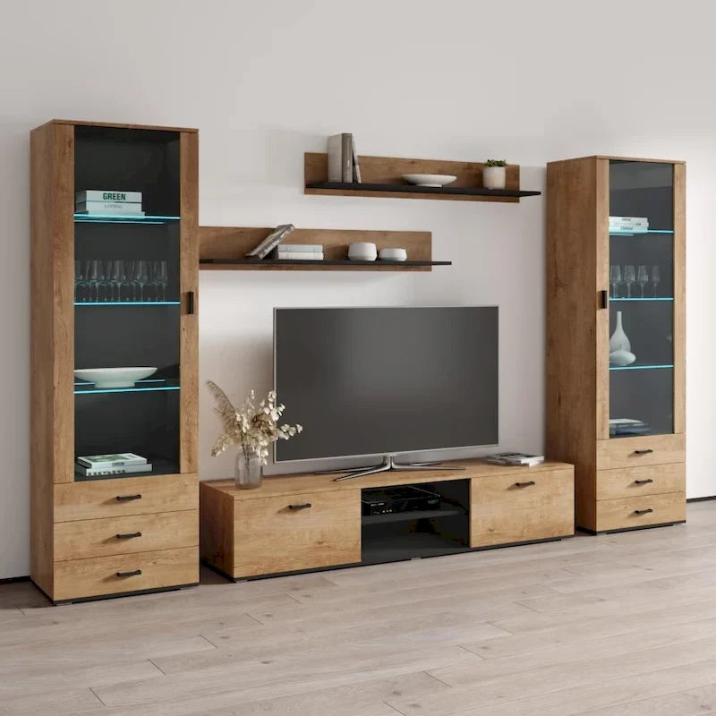 Soho 4 Contemporary Wall Unit Entertainment Center 11