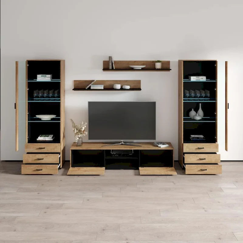 Soho 4 Contemporary Wall Unit Entertainment Center 13