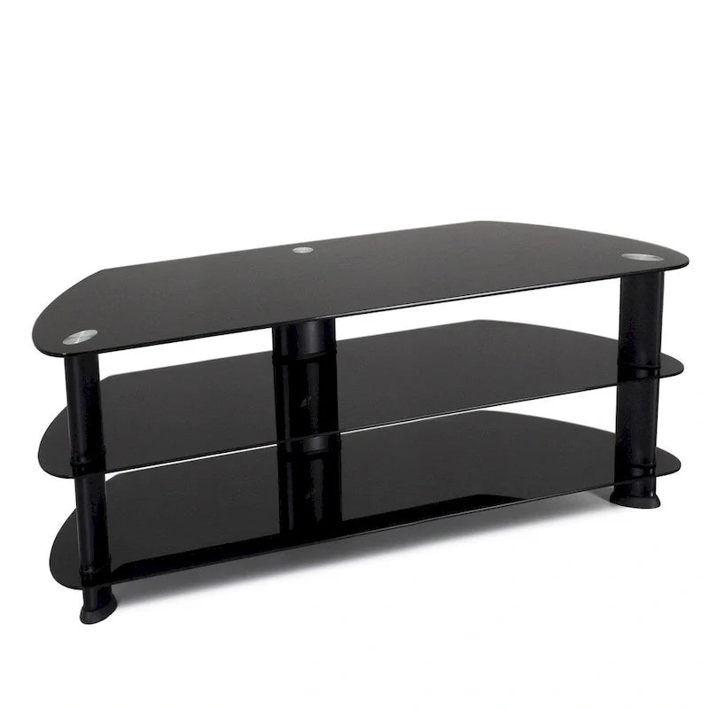 Laguna Satin Black Corner TV Stand for TVs Up to 65 Inches 4