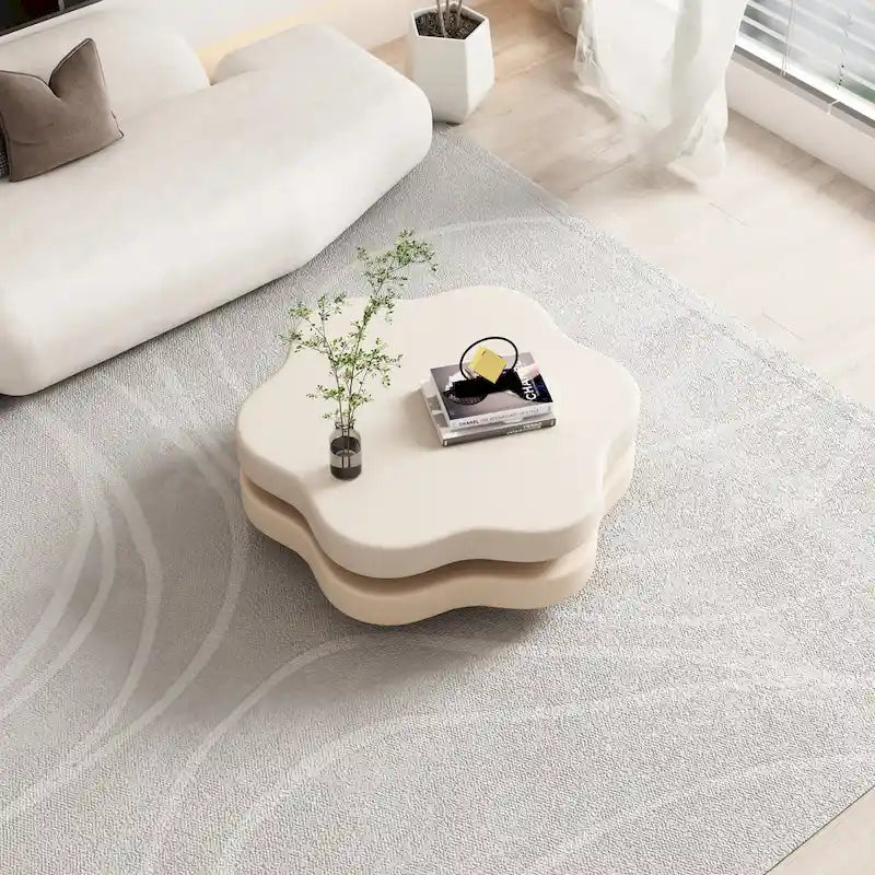 JASIWAY Contemporary Cloud-Inspired Rotating Coffee Table 2