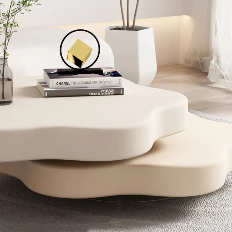 JASIWAY Contemporary Cloud-Inspired Rotating Coffee Table 5