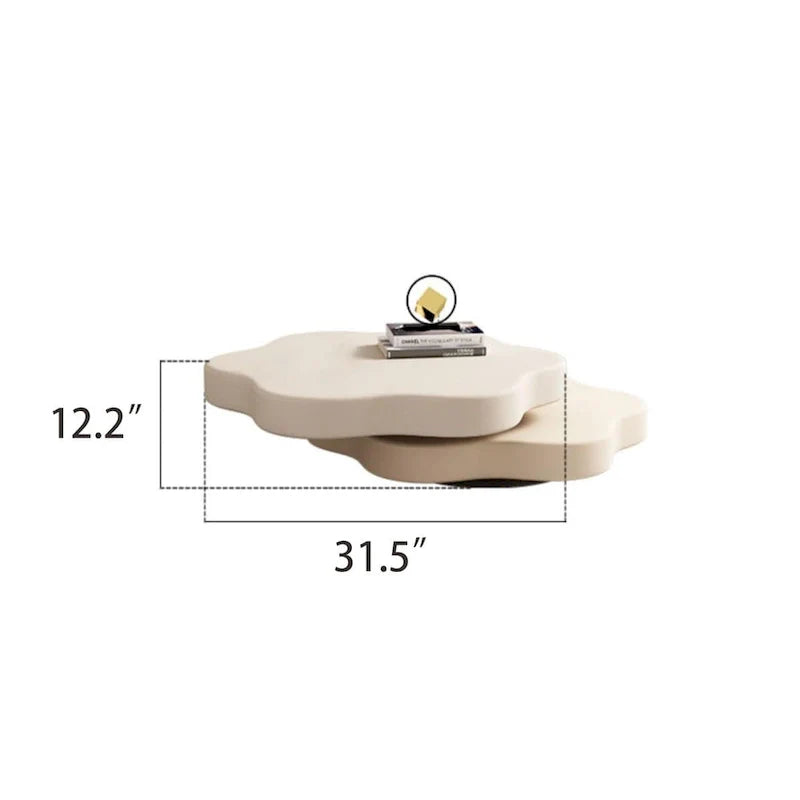 JASIWAY Contemporary Cloud-Inspired Rotating Coffee Table 6