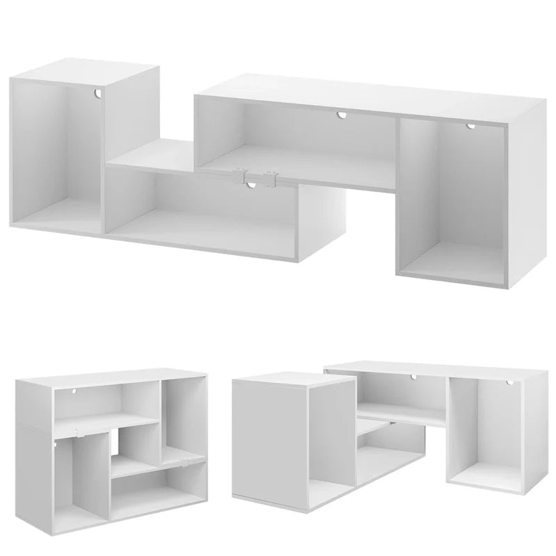 Moasis Contemporary DIY TV Stand with Adjustable Design and LED Light Strip 17