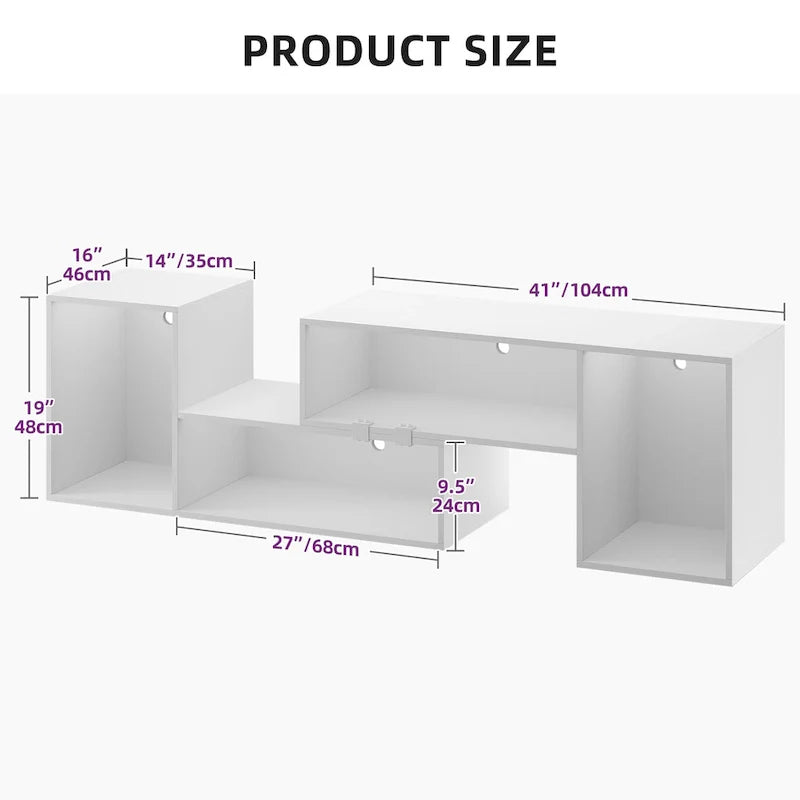 Modern Modular TV Stand with LED Lighting & Open Storage 18