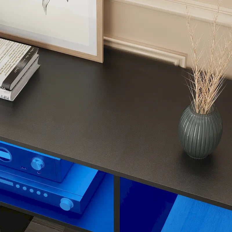 Modern Modular TV Stand with LED Lighting & Open Storage 23