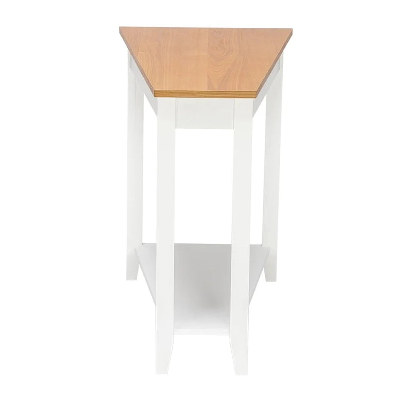 White MDF 24-Inch Wide 2-Tier Narrow Nightstand and Sofa Table 5