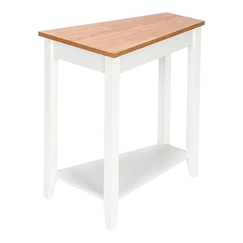 White MDF 24-Inch Wide 2-Tier Narrow Nightstand and Sofa Table 6