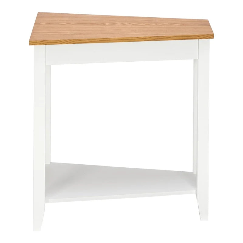 White MDF 24-Inch Wide 2-Tier Narrow Nightstand and Sofa Table 7