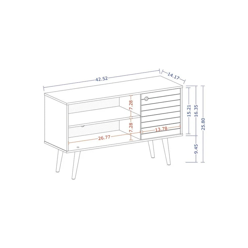 Mid-Century Modern Liberty Dual-Shelf TV Console 8