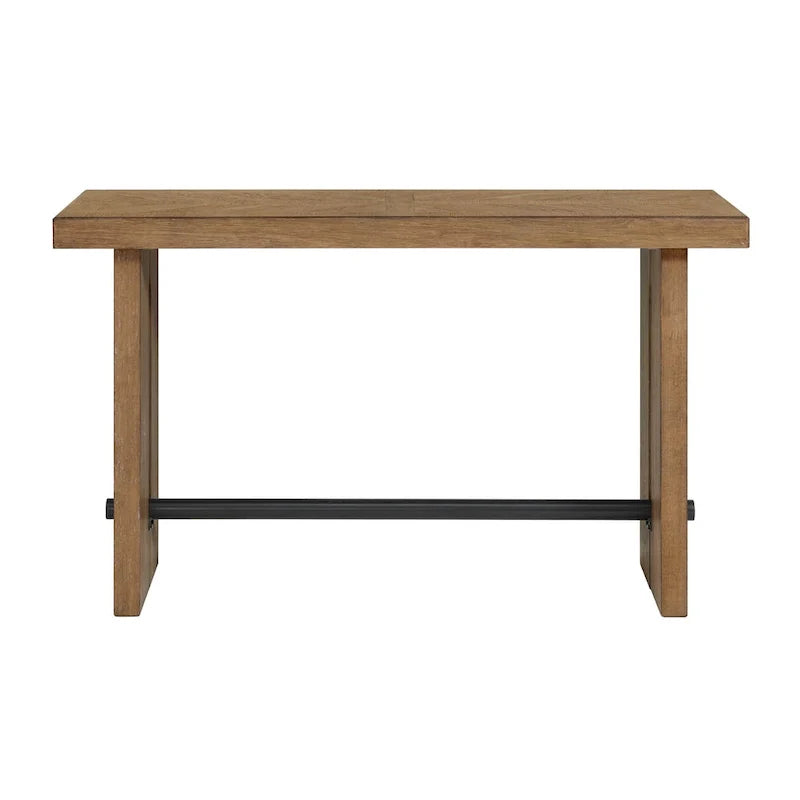 Landmark 60-Inch Wide Sofa Table with Dual Legs in Weathered Oak Finish 2