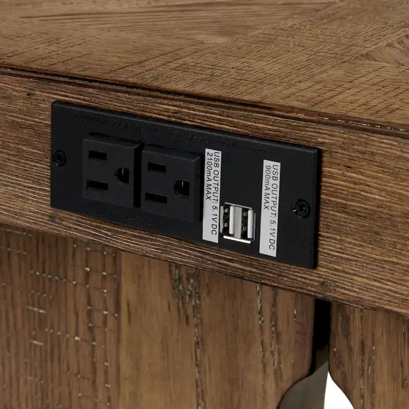 Landmark 60-Inch Wide Sofa Table with Dual Legs in Weathered Oak Finish 3