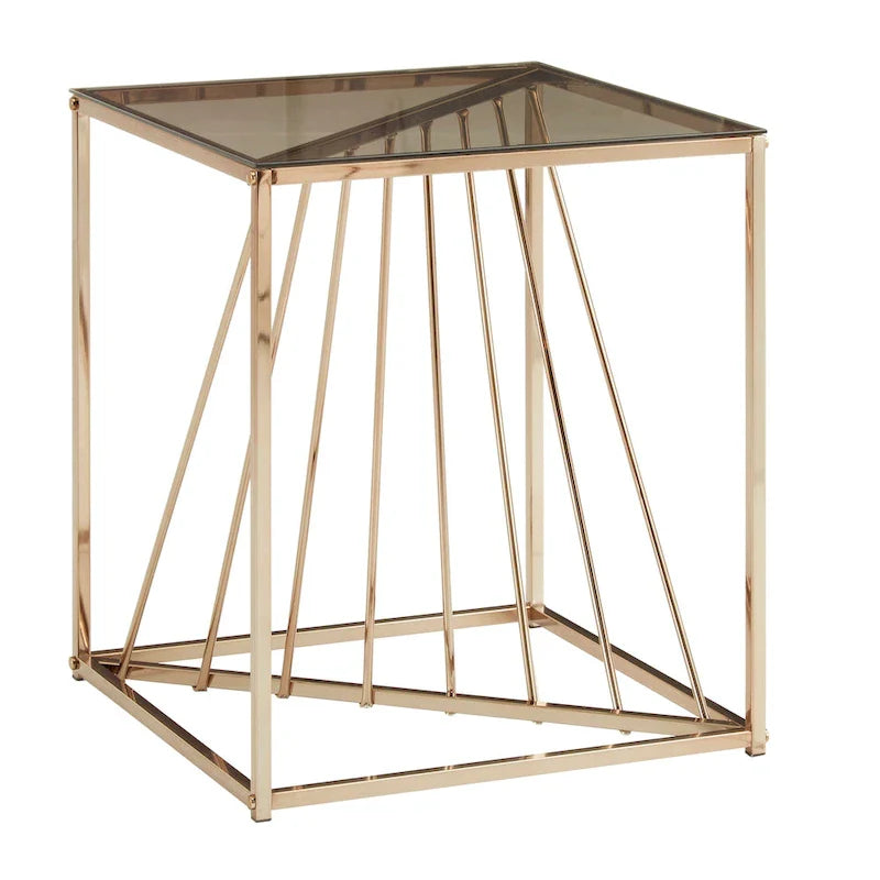 Hannah Square End Tables with Metal and Glass Top by iNSPIRE Q Bold 2