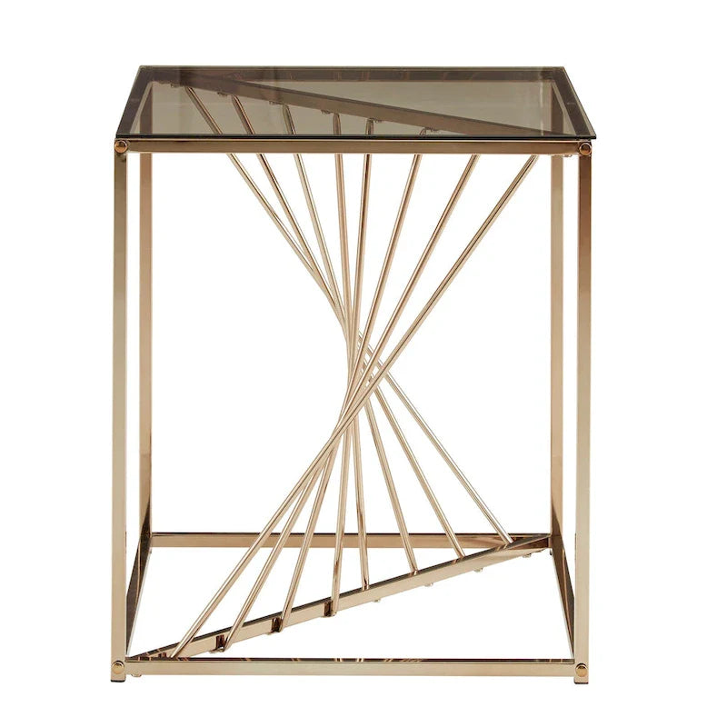 Hannah Square End Tables with Metal and Glass Top by iNSPIRE Q Bold 4