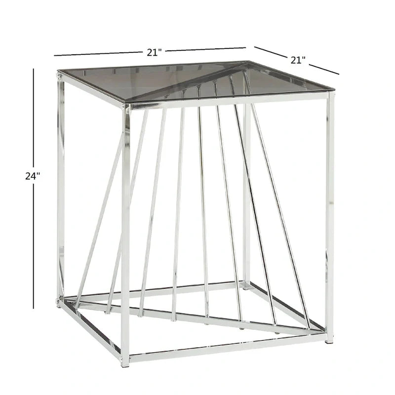 Hannah Square End Tables with Metal and Glass Top by iNSPIRE Q Bold 8