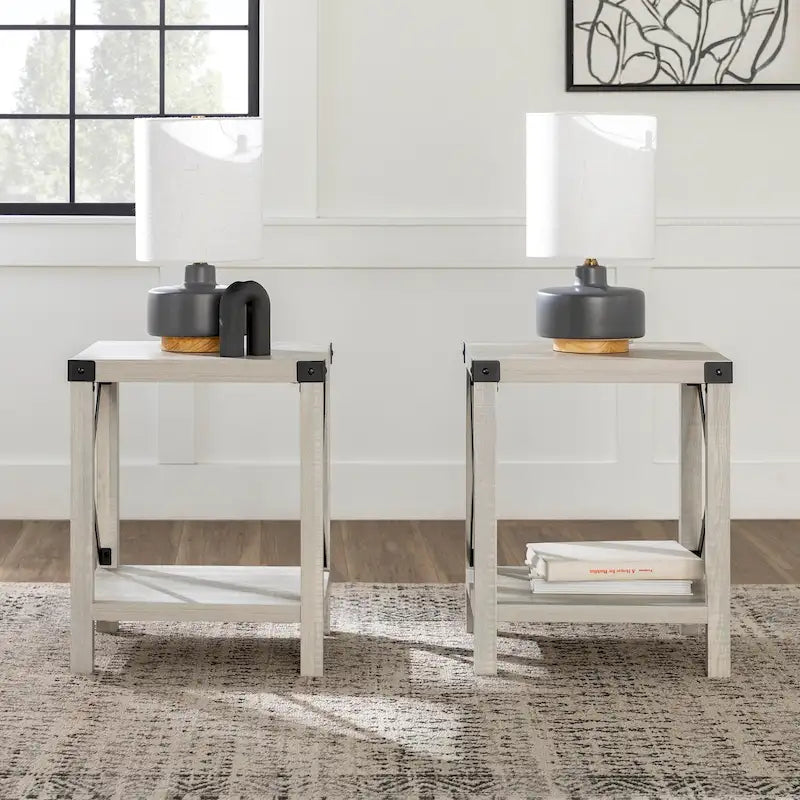 Set of 2 Middlebrook Kujawa 18-Inch X-Side Accent Tables 37