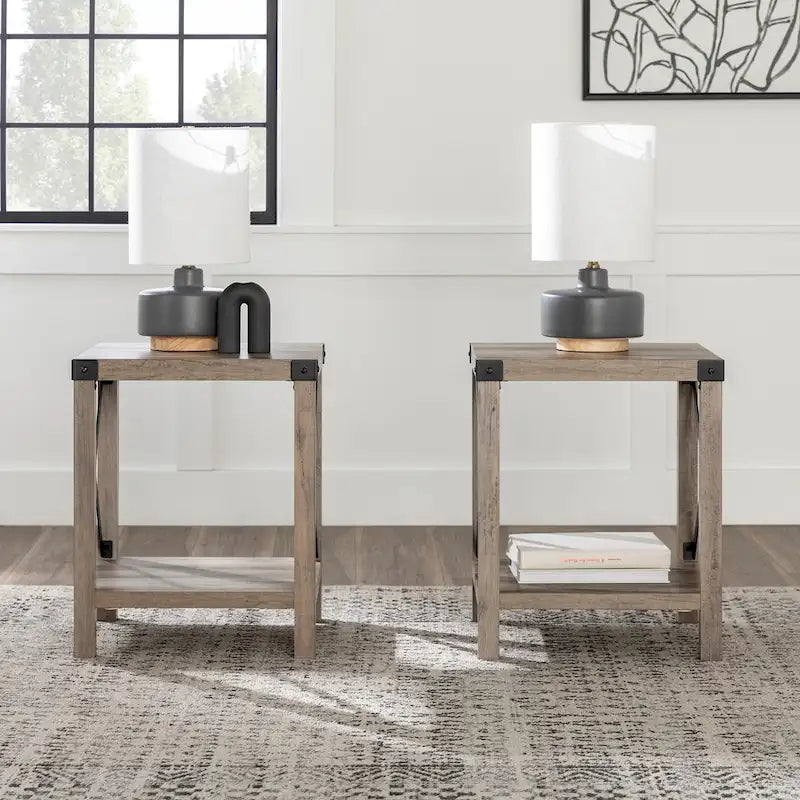 Set of 2 Middlebrook Kujawa 18-Inch X-Side Accent Tables 1